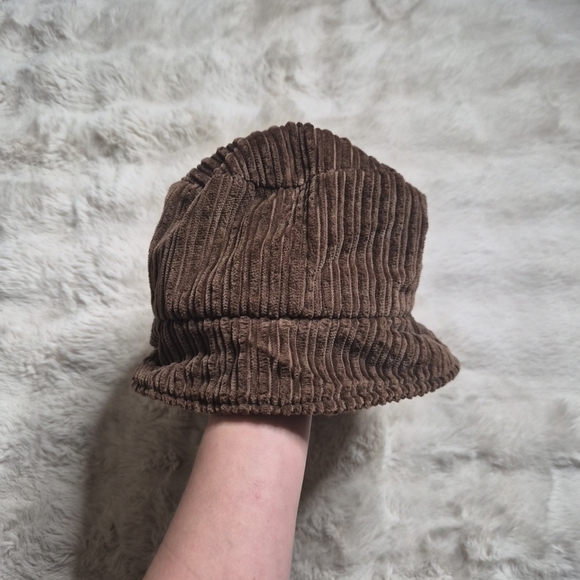 Vintage Brown Corduroy Bucket Hat Fall Winter 90s Indie Sleaze Sleeze Goblincore - Picture 9 of 9